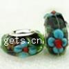 Lampwork Glass Plating Silver Double Core Beads, Rondelle Approx 5MM 