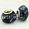 Lampwork Glass Plating Silver Double Core Beads, Rondelle Approx 5MM 