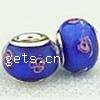 Lampwork Glass Plating Silver Double Core Beads, Rondelle, Hole:Approx 5MM, Sold by PC