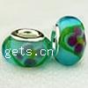 Lampwork Glass Plating Silver Double Core Beads, Rondelle Approx 5MM 