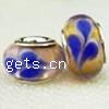 Lampwork Glass Plating Silver Double Core Beads, Rondelle, Hole:Approx 5MM, Sold by PC