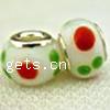 Lampwork Glass Plating Silver Double Core Beads, Rondelle Approx 5MM 