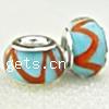 Lampwork Glass Plating Silver Double Core Beads, Rondelle, Hole:Approx 5MM, Sold by PC