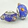 Lampwork Glass Plating Silver Double Core Beads, Rondelle, Hole:Approx 5MM, Sold by PC