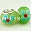 Lampwork Glass Plating Silver Double Core Beads, Rondelle, Hole:Approx 5MM, Sold by PC