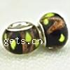 Lampwork Glass Plating Silver Double Core Beads, Rondelle, Hole:Approx 5MM, Sold by PC