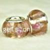 Lampwork Glass Plating Silver Double Core Beads, Rondelle, Hole:Approx 5MM, Sold by PC