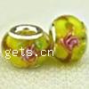 Lampwork Glass Plating Silver Double Core Beads, Rondelle, Hole:Approx 5MM, Sold by PC