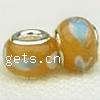 Lampwork Glass Plating Silver Double Core Beads, Rondelle, Hole:Approx 5MM, Sold by PC