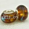 Lampwork Glass Plating Silver Double Core Beads, Rondelle Approx 5MM 