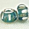 Lampwork Glass Plating Silver Double Core Beads, Rondelle Approx 5MM 