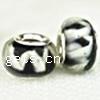 Lampwork Glass Plating Silver Double Core Beads, Rondelle, Hole:Approx 5MM, Sold by PC