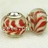 Lampwork Glass Plating Silver Double Core Beads, Rondelle Approx 5MM 