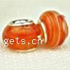 Lampwork Glass Plating Silver Double Core Beads, Rondelle, Hole:Approx 5MM, Sold by PC