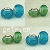 Lampwork Glass Plating Silver Double Core Beads, Rondelle, Hole:Approx 5MM, Sold by PC