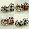 Lampwork Glass Plating Silver Double Core Beads, Rondelle Approx 5MM 