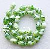 Perles murano plaquées, chalumeau, ovale, Placage, vert Environ 2mm Vendu par sac