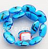 Lampwork Beads, Oval, handmade, blue Approx 2mm 