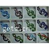 Lampwork Pendants, Music Note, handmade, silver foil, mixed colors, Box 