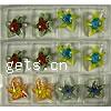 Inner Flower Lampwork Pendants, Star, mixed colors, Box 