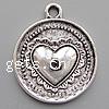 Zinc Alloy Pendant Rhinestone Setting, Coin, plated nickel, lead & cadmium free Approx 3mm 