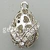 Zinc Alloy Rhinestone Pendants, Teardrop, plated, with rhinestone & hollow nickel, lead & cadmium free Approx 1.5mm 