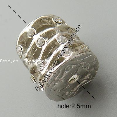 Zinc Alloy Hollow Beads, Tube, plated, more colors for choice, 15x14mm, Hole:Approx 2.5mm, Sold By PC