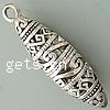 Zinc Alloy Hollow Pendants, Oval, plated nickel, lead & cadmium free Approx 3mm 