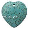 Pendentifs Turquoise synthétiques, coeur, bleu Environ 2.5mm, Vendu par PC