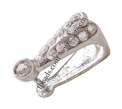 clip de pince en laiton, Placage, avec strass, plus de couleurs à choisir, 14x6mm, 500PC/sac, Vendu par sac