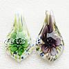 Inner Flower Lampwork Pendants, Leaf, gold sand Approx 8mm 