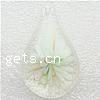 Colgantes de cristal de flor interior, Cristal de murano, Gota, 51x31x10mm, agujero:aproximado 2mm, Vendido por UD