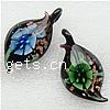 Inner Flower Lampwork Pendants, Leaf, gold sand Approx 7mm 