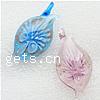 Pendentifs Murano fleur intérieur, chalumeau, feuille, sable d'or & fleur intérieure, plus de couleurs à choisir Environ 7mm, Vendu par PC