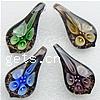 Inner Flower Lampwork Pendants, Leaf, gold sand Approx 5mm 