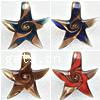 Lampwork Pendants, Star, handmade, gold sand Approx 8mm 