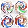 Moulding Lampwork Pendants, Flat Round, gold sand Approx 5mm 