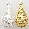 Zinc Alloy Hollow Pendants, Teardrop, electrophoresis Approx 3mm 