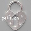 Zinc Alloy Heart Pendants, Lock, plated nickel, lead & cadmium free Approx 9mm 