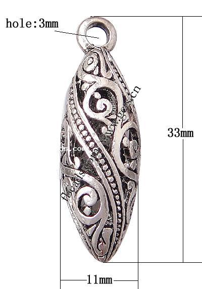 Zinc Alloy Hollow Pendants, Oval, plated, more colors for choice, Sold By PC