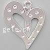 Zinc Alloy Heart Pendants, plated nickel, lead & cadmium free Approx 2mm 