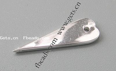 Sterling Silber Tag, 925 Sterling Silber, Herz, plattiert, keine, 25x8x2mm, Bohrung:ca. 2mm, verkauft von PC