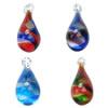 Lampwork Pendants, Teardrop, handmade, mixed colors Approx 4mm 