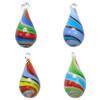 Lampwork Pendants, Teardrop, handmade, mixed colors Approx 4mm 