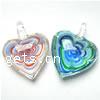 Lampwork Pendants, Heart, handmade, mixed colors Approx 5mm 