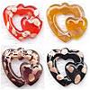 Moulding Lampwork Pendants, Heart, gold sand 