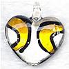 Lampwork Pendants, Heart, handmade, silver foil Approx 4mm 