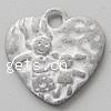 Zinc Alloy Heart Pendants, plated cadmium free Approx 2.5mm 