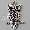 Zinc Alloy Pendant Rhinestone Setting, Owl, plated nickel, lead & cadmium free Approx 2.5mm 