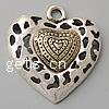 Zinc Alloy Heart Pendants, plated, hollow 